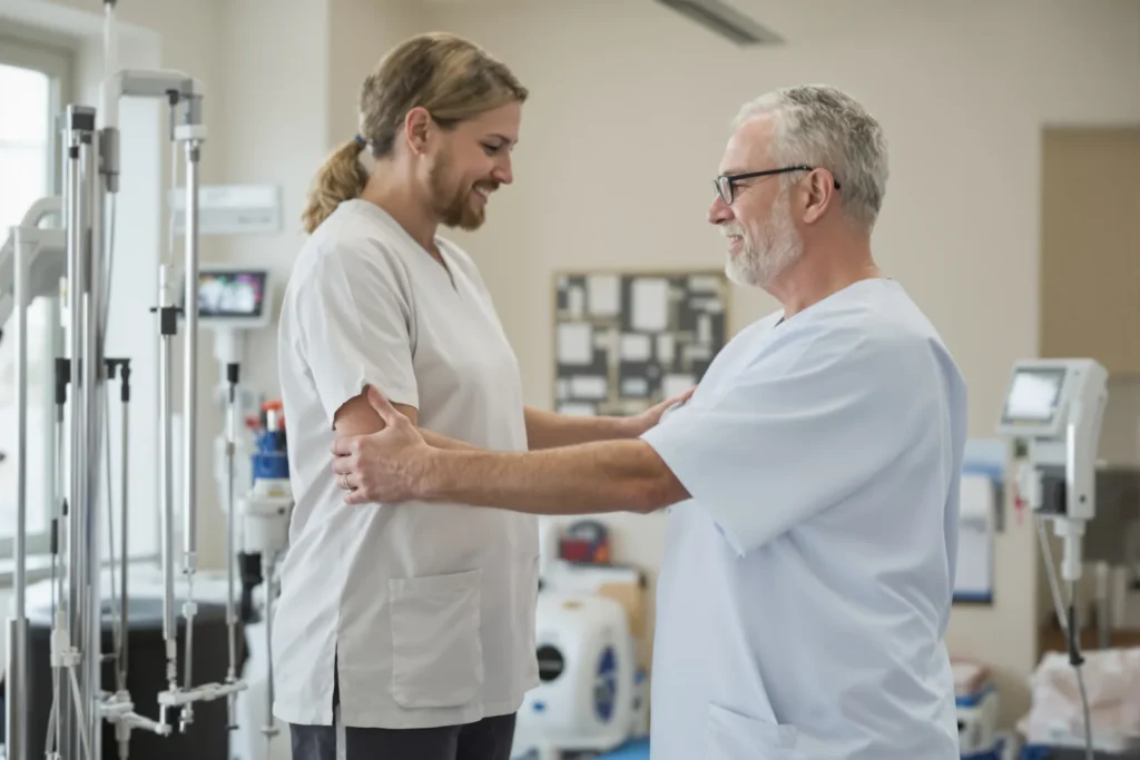 Patient in a rehabilitation therapy session