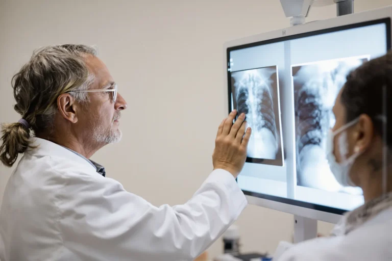Physician reviewing a radiograph