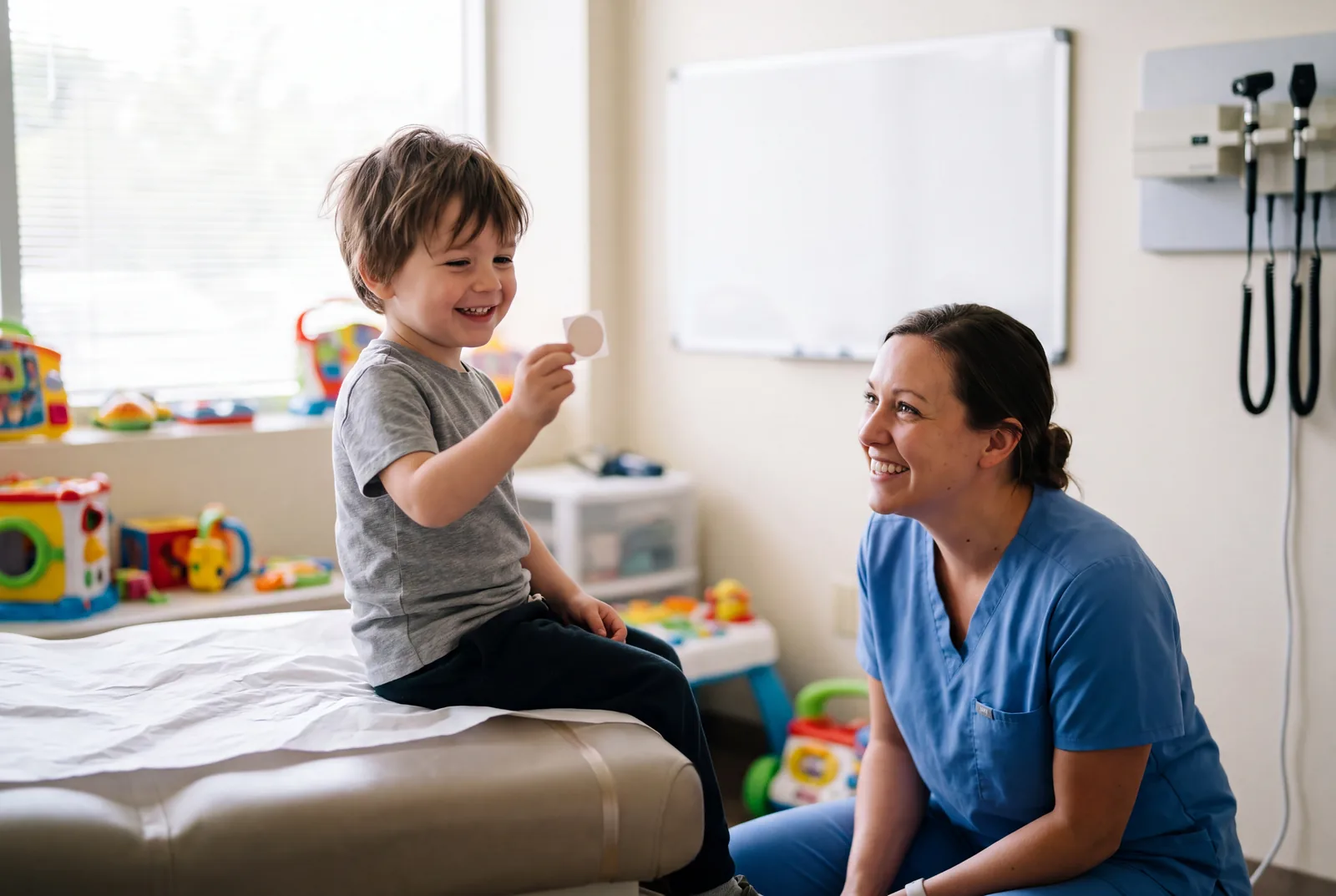 Child being examined during a pediatric visit