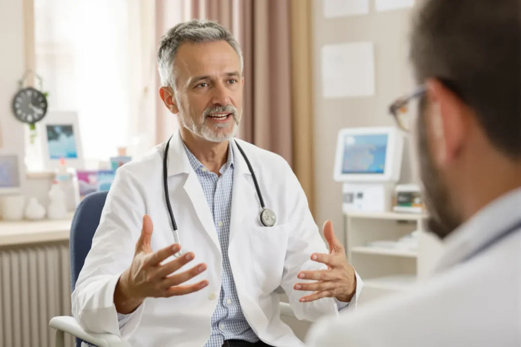 Doctor speaking with a patient